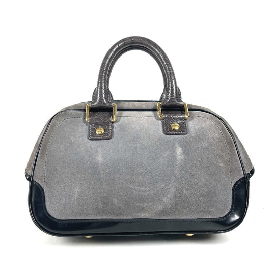 LOUIS VUITTON Handbag M95239 Leather / suede gray Monogram Cruise Line Stamp bag PM