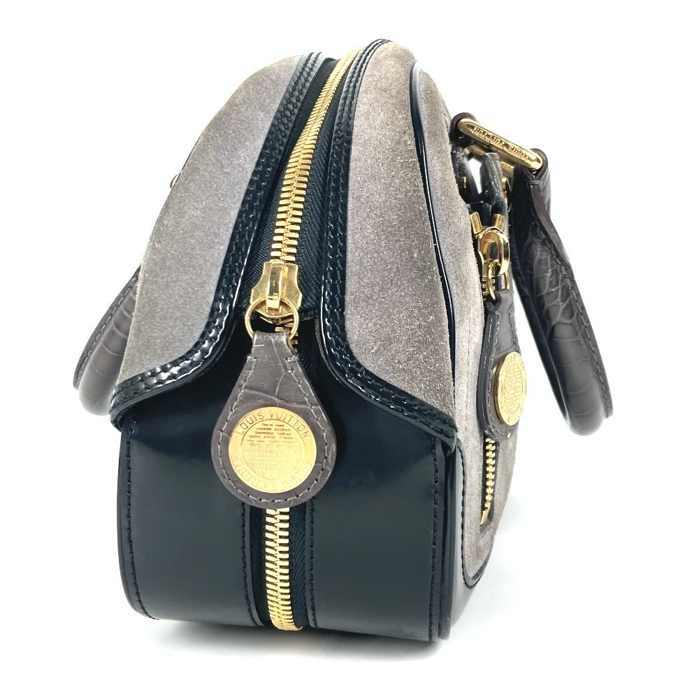 LOUIS VUITTON Handbag M95239 Leather / suede gray Monogram Cruise Line Stamp bag PM