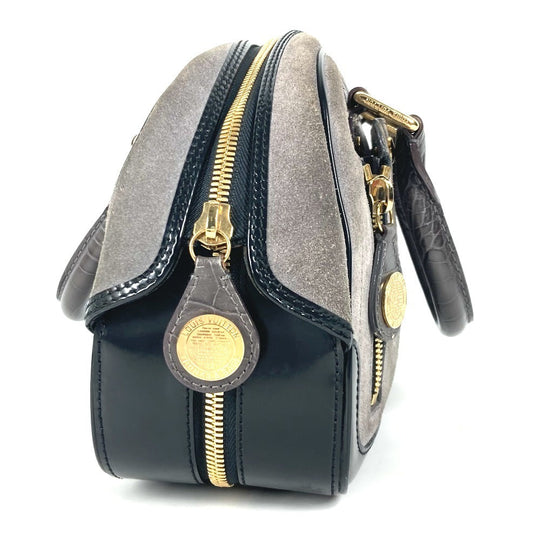 LOUIS VUITTON Handbag M95239 Leather / suede gray Monogram Cruise Line Stamp bag PM