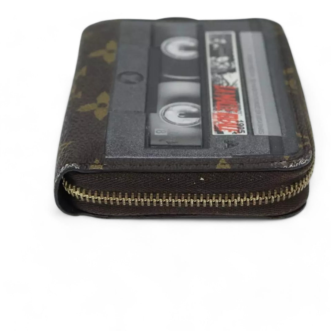 Louis Vuitton Monogram Zippy Coin Purse Wallet Brown Cassette Print