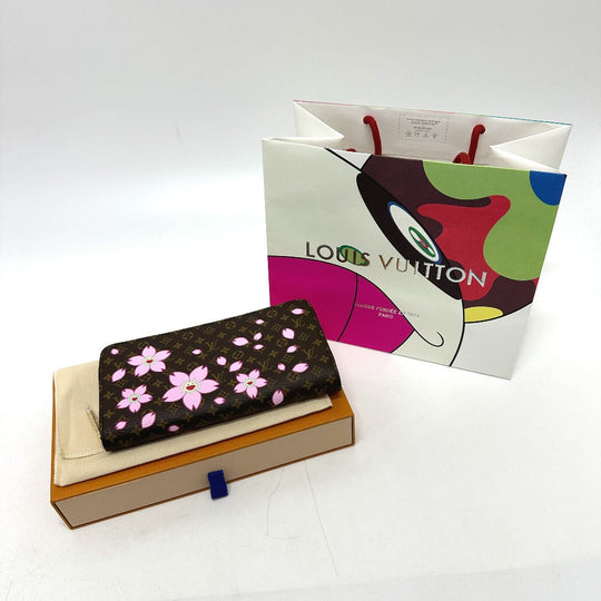 LOUIS VUITTON Long Wallet Purse M13433 Monogram canvas Brown Takashi Murakami LV × TM Zippy Wallet
