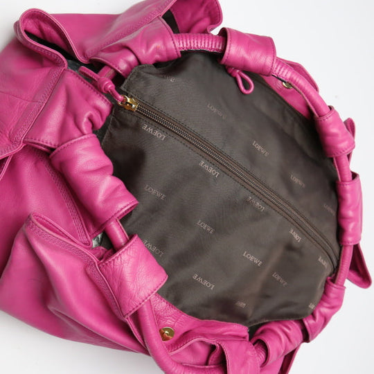 LOEWE Handbag leather pink Tote bag leather Nappa Aire Women Used Authentic