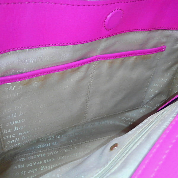 Kate Spade Tote Bag leather Brown x pink Handbag Women Used Authentic