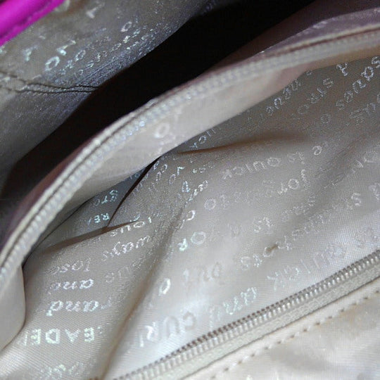 Kate Spade Tote Bag leather Brown x pink Handbag Women Used Authentic