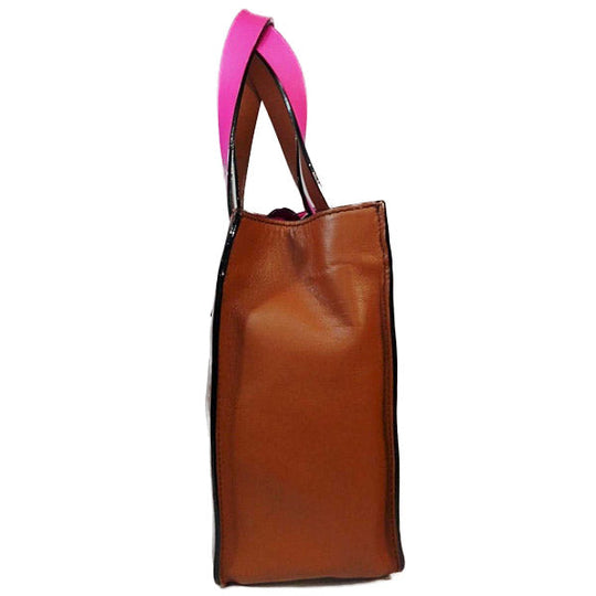 Kate Spade Tote Bag leather Brown x pink Handbag Women Used Authentic