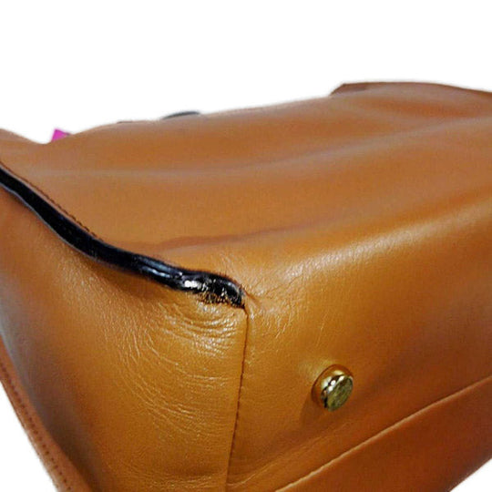 Kate Spade Tote Bag leather Brown x pink Handbag Women Used Authentic