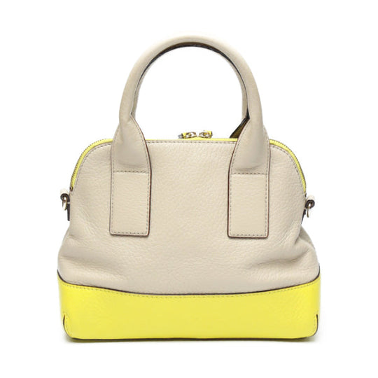 Kate Spade Handbag leather Beige x yellow With Shoulder strap 2WAY Women Used Authentic