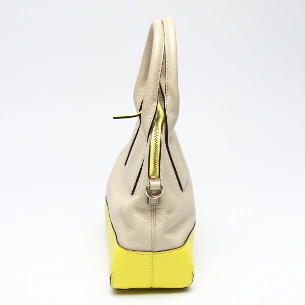 Kate Spade Handbag leather Beige x yellow With Shoulder strap 2WAY Women Used Authentic