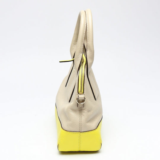 Kate Spade Handbag leather Beige x yellow With Shoulder strap 2WAY Women Used Authentic