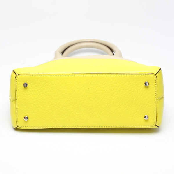 Kate Spade Handbag leather Beige x yellow With Shoulder strap 2WAY Women Used Authentic