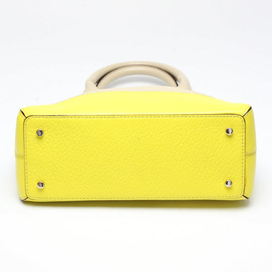 Kate Spade Handbag leather Beige x yellow With Shoulder strap 2WAY Women Used Authentic