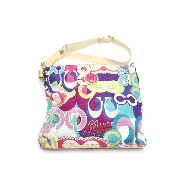 COACH Shoulder Bag F19454 leather multicolor Signature Canvas leather multicolor Women Used Authentic