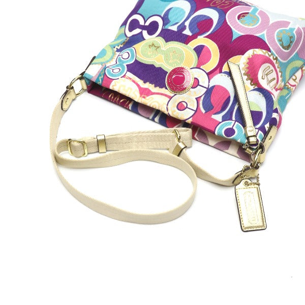 COACH Shoulder Bag F19454 leather multicolor Signature Canvas leather multicolor Women Used Authentic