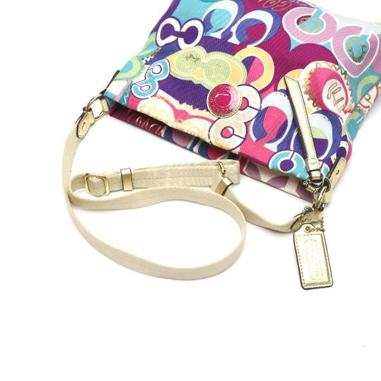 COACH Shoulder Bag F19454 leather multicolor Signature Canvas leather multicolor Women Used Authentic