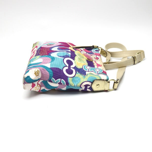 COACH Shoulder Bag F19454 leather multicolor Signature Canvas leather multicolor Women Used Authentic