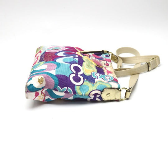 COACH Shoulder Bag F19454 leather multicolor Signature Canvas leather multicolor Women Used Authentic