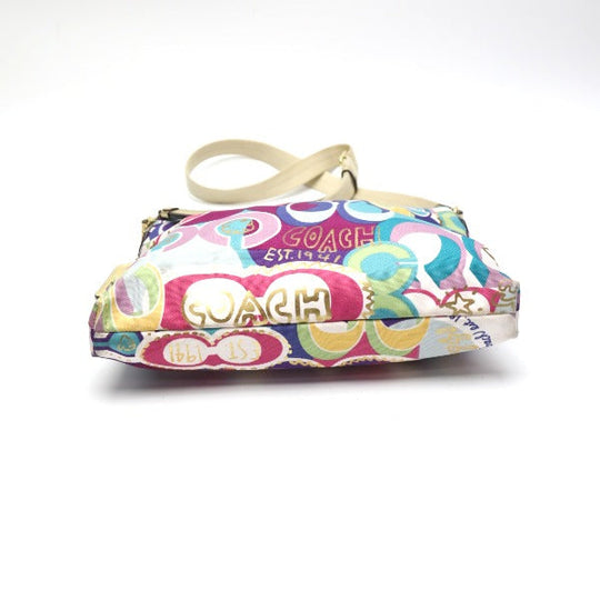 COACH Shoulder Bag F19454 leather multicolor Signature Canvas leather multicolor Women Used Authentic