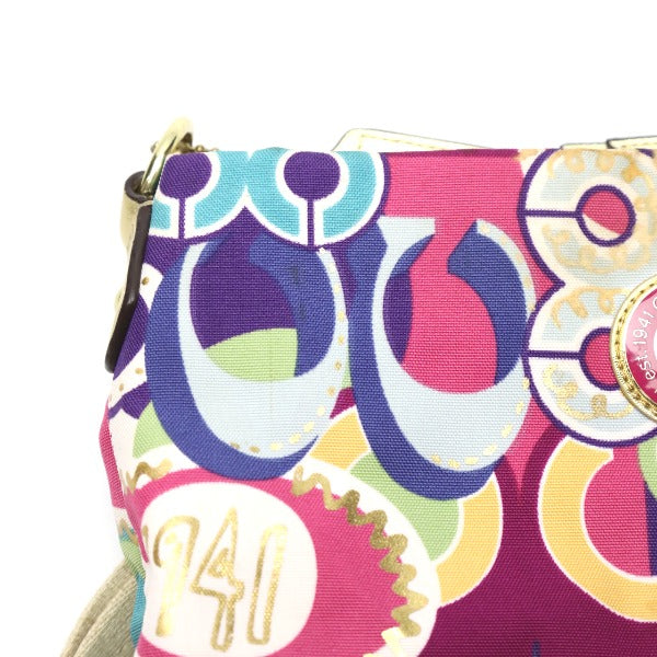 COACH Shoulder Bag F19454 leather multicolor Signature Canvas leather multicolor Women Used Authentic