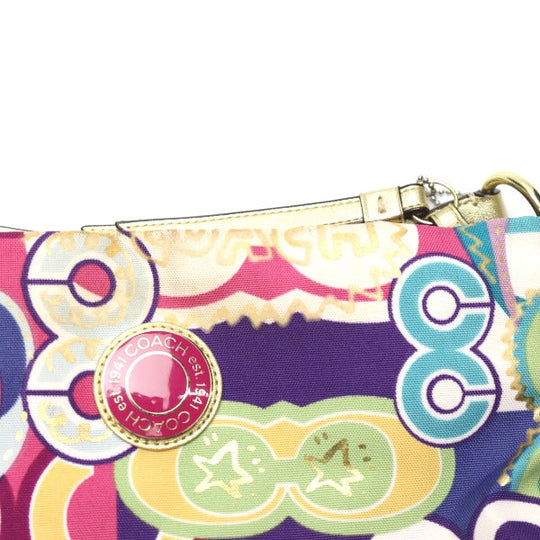 COACH Shoulder Bag F19454 leather multicolor Signature Canvas leather multicolor Women Used Authentic
