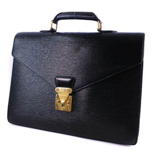 LOUIS VUITTON Business bag M54412 Epi Leather black Cerviet ambassador mens Used Authentic