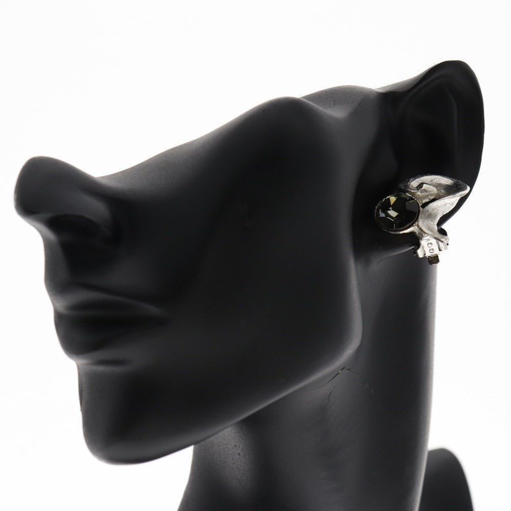 Christian Lacroix Earring Metal, Rhinestone Silver Women Used Authentic