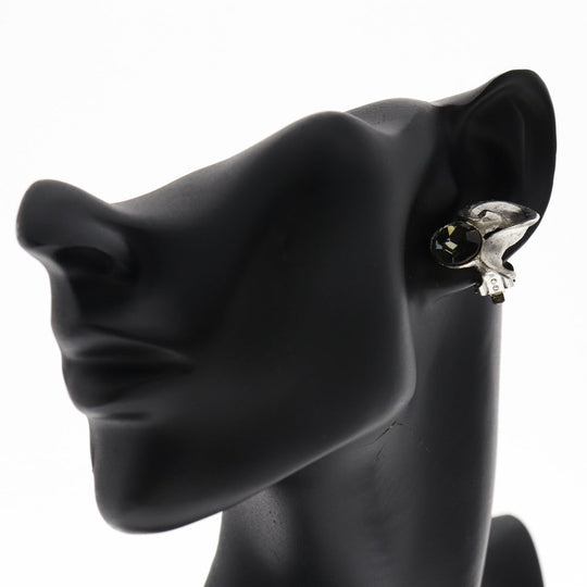 Christian Lacroix Earring Metal, Rhinestone Silver Women Used Authentic