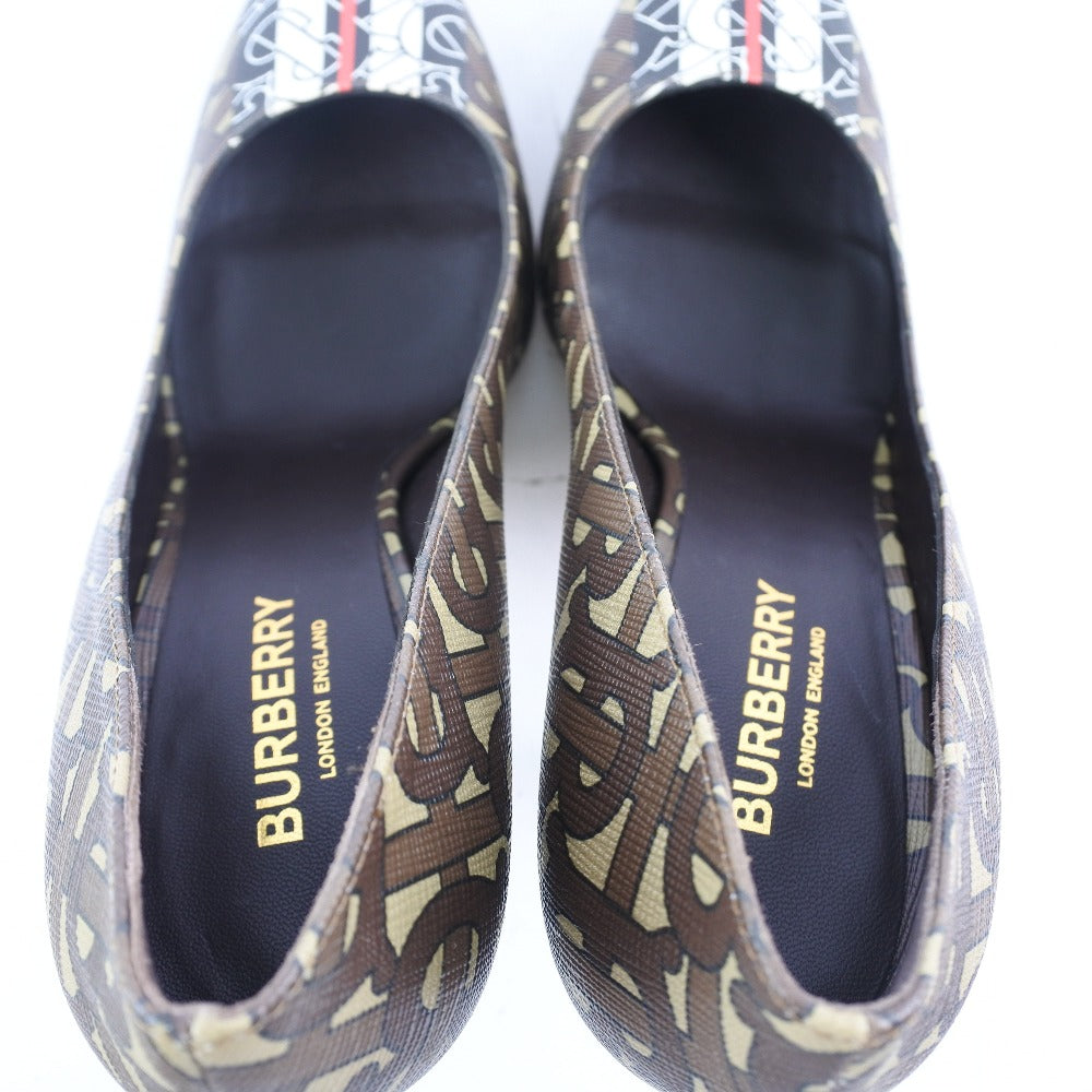 BURBERRY pumps 8018752 1003 PVC , Calfskin Brown Monogram Women 36 Used Authentic