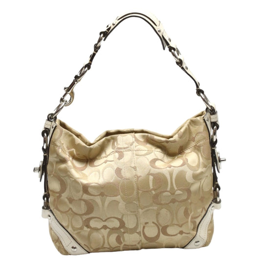 COACH Handbag F13980 Not specified gold Signature Optic Signature Curly Women Used Authentic