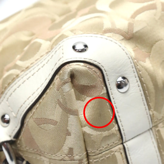 COACH Handbag F13980 Not specified gold Signature Optic Signature Curly Women Used Authentic