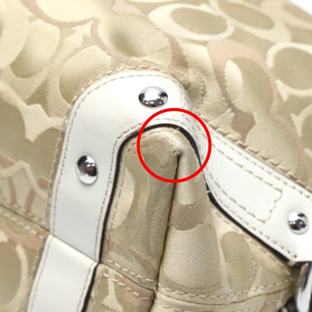 COACH Handbag F13980 Not specified gold Signature Optic Signature Curly Women Used Authentic