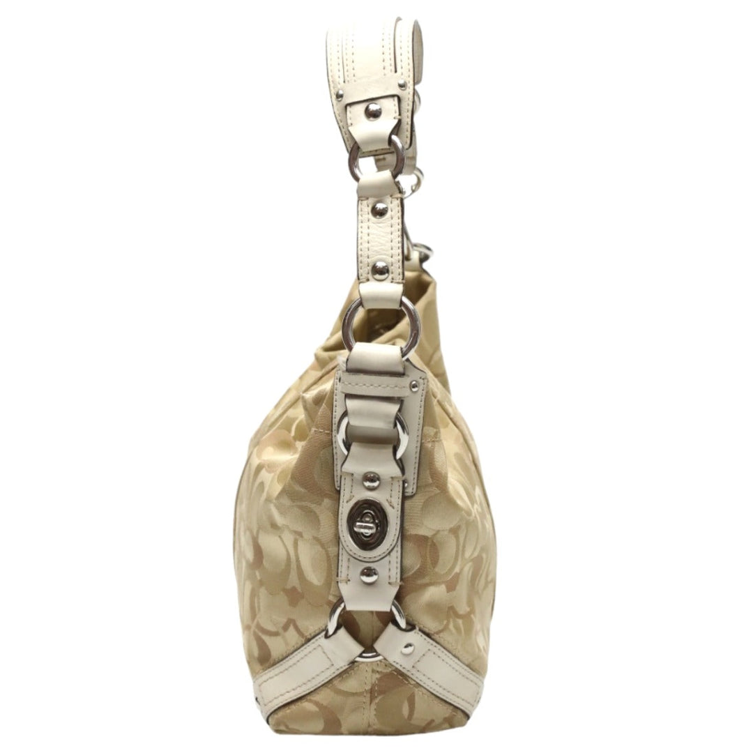 COACH Handbag F13980 Not specified gold Signature Optic Signature Curly Women Used Authentic