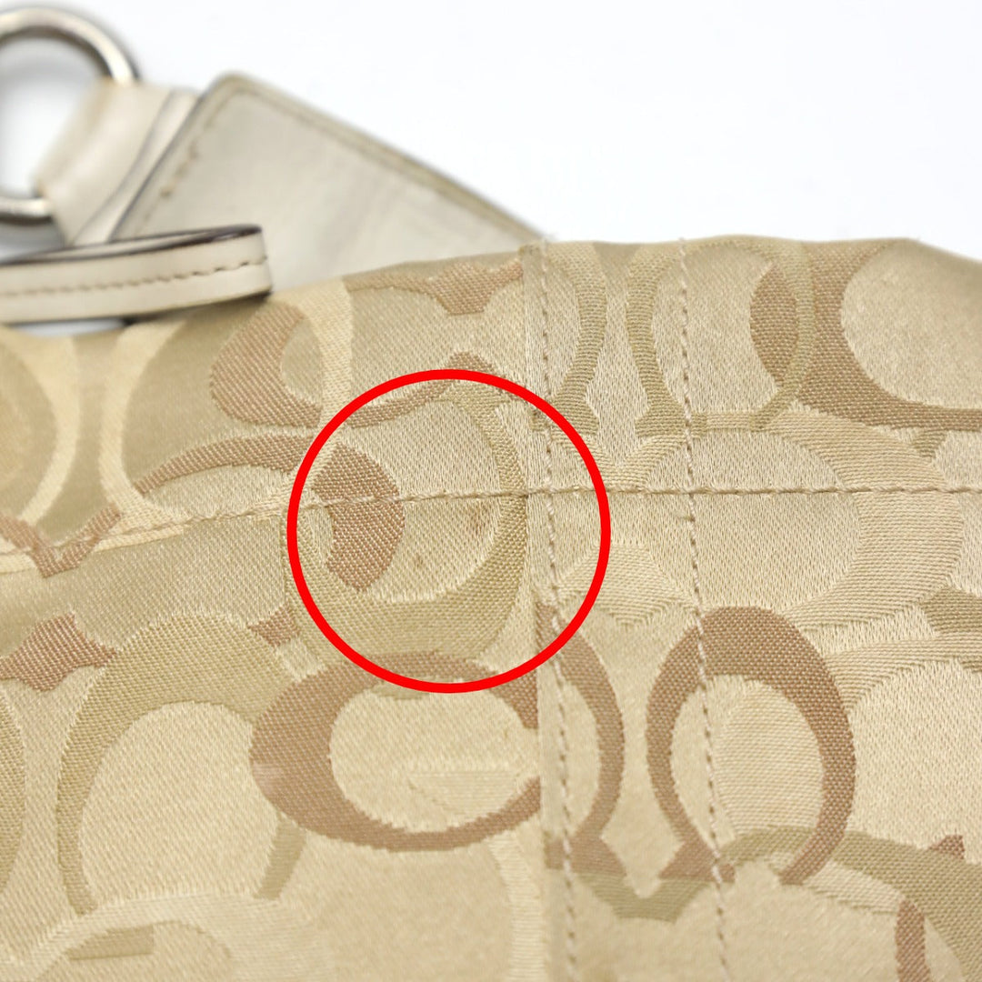 COACH Handbag F13980 Not specified gold Signature Optic Signature Curly Women Used Authentic