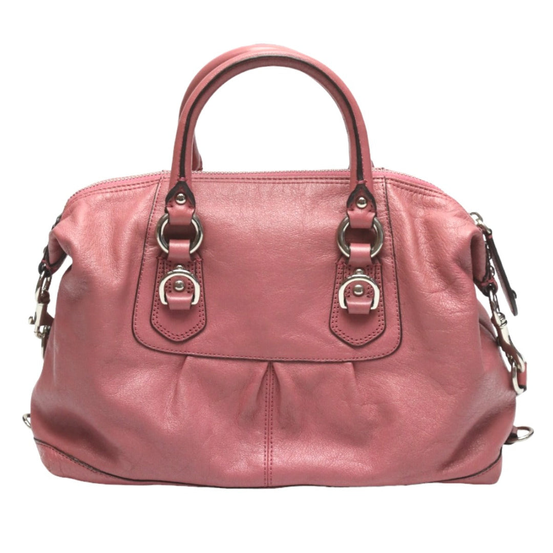 COACH Handbag F15445 leather pink Satchel Shoulder Bag 2WAY Women Used Authentic