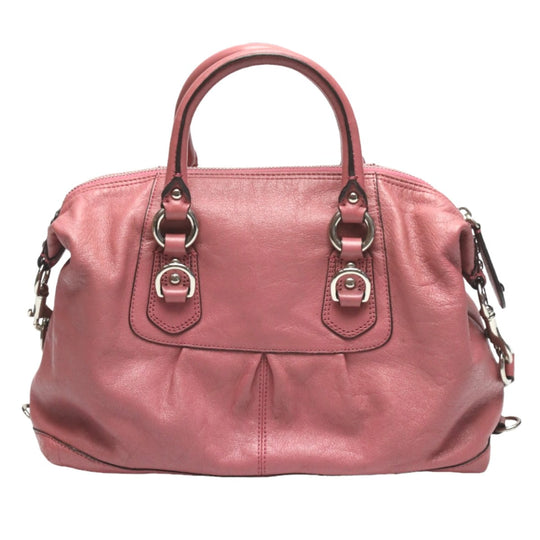 COACH Handbag F15445 leather pink Satchel Shoulder Bag 2WAY Women Used Authentic