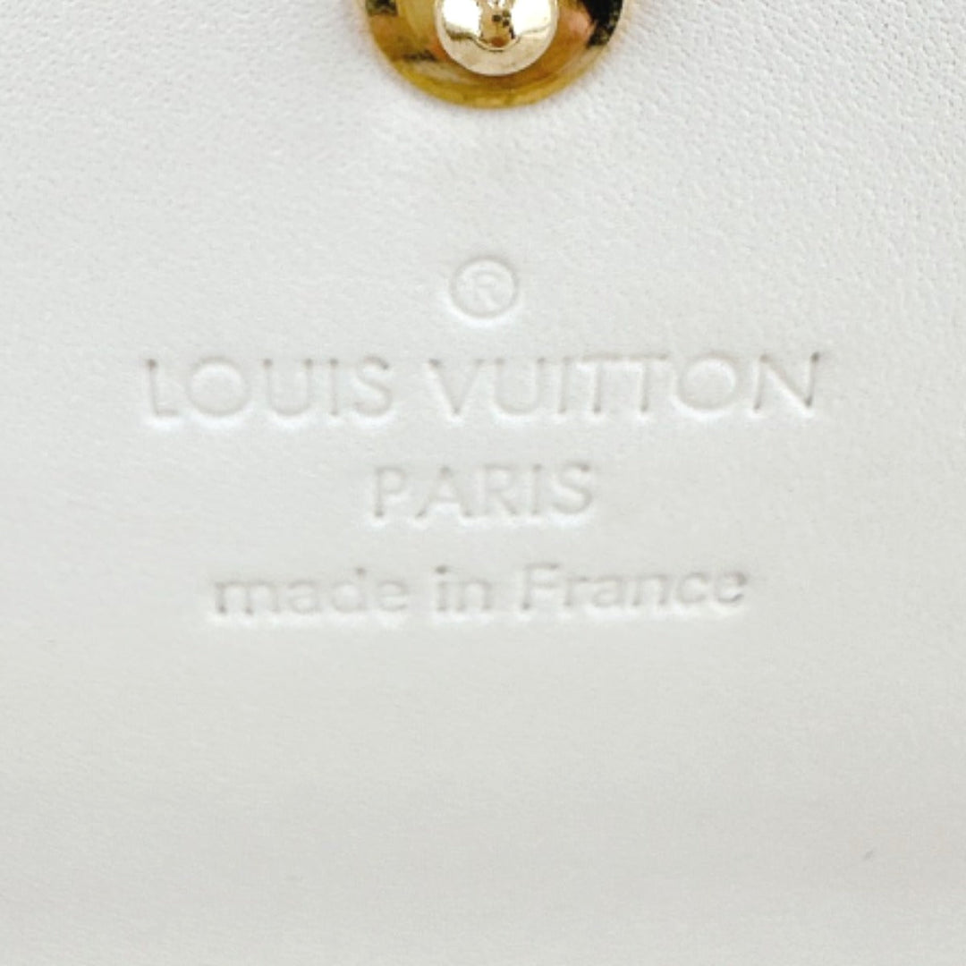 LOUIS VUITTON Long Wallet Purse M91382 Monogram Vernis Cream white Zippered wallet Vernis Pochette Portomonnaie Credit Perle Women Used Authentic