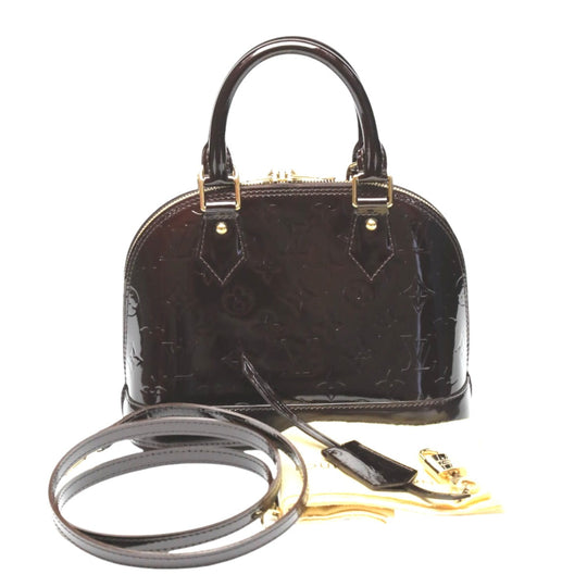 LOUIS VUITTON Handbag M91678 Monogram Vernis purple 2WAY bag Monogram Alma BB Women Used Authentic