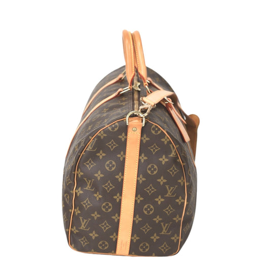 LOUIS VUITTON Boston Duffel bag M41416 Monogram canvas Brown Travel bag Monogram Keepall �Ebandouliere 50 Women(Unisex) Used Authentic