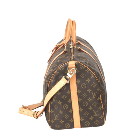 LOUIS VUITTON Boston Duffel bag M41416 Monogram canvas Brown Travel bag Monogram Keepall �Ebandouliere 50 Women(Unisex) Used Authentic