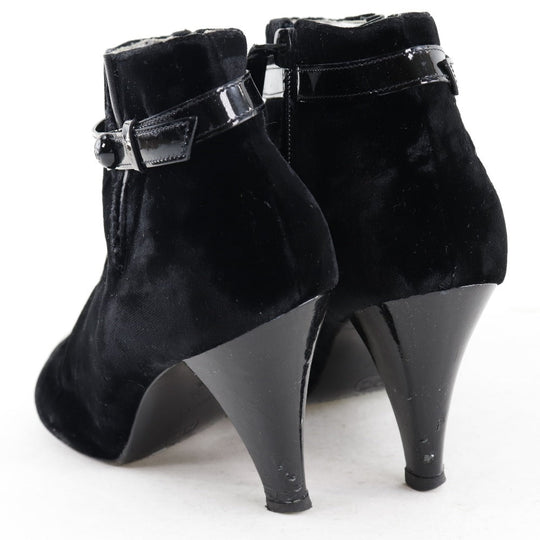 CHANEL boots velvet black Women 36C Used Authentic