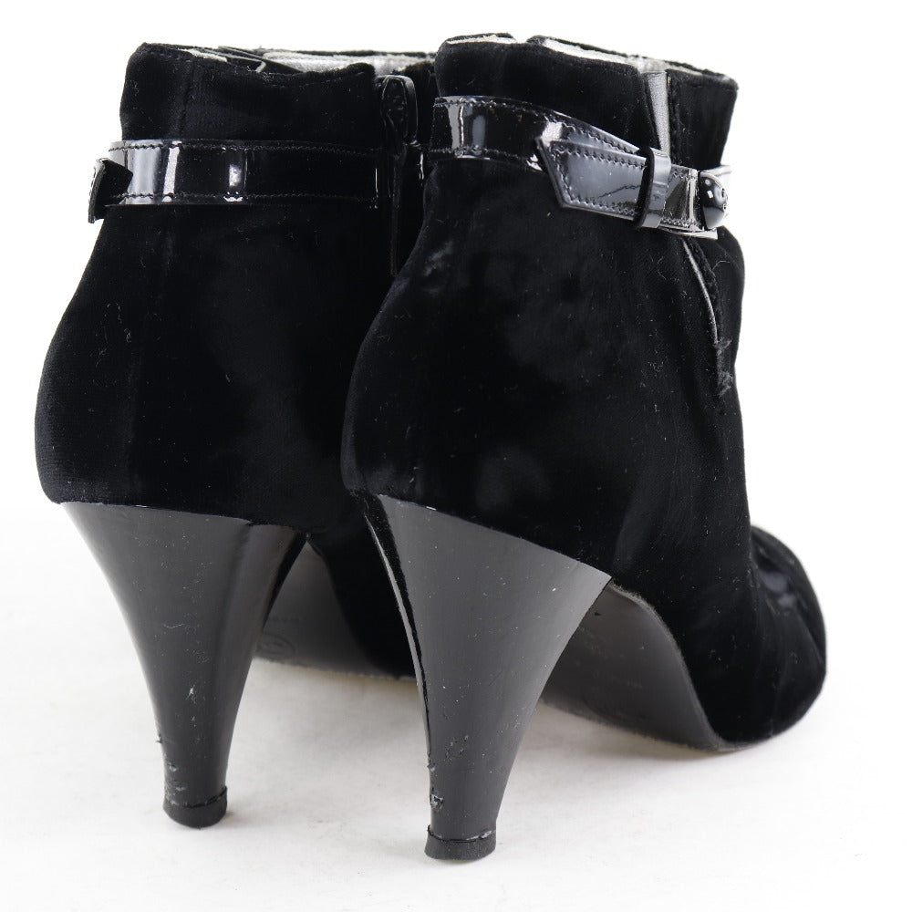 CHANEL boots velvet black Women 36C Used Authentic