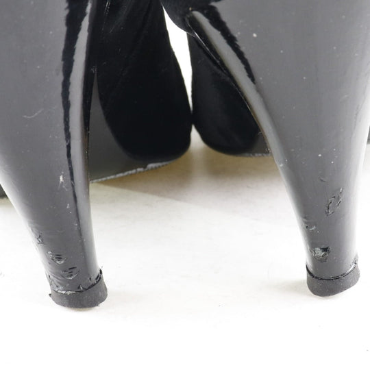 CHANEL boots velvet black Women 36C Used Authentic