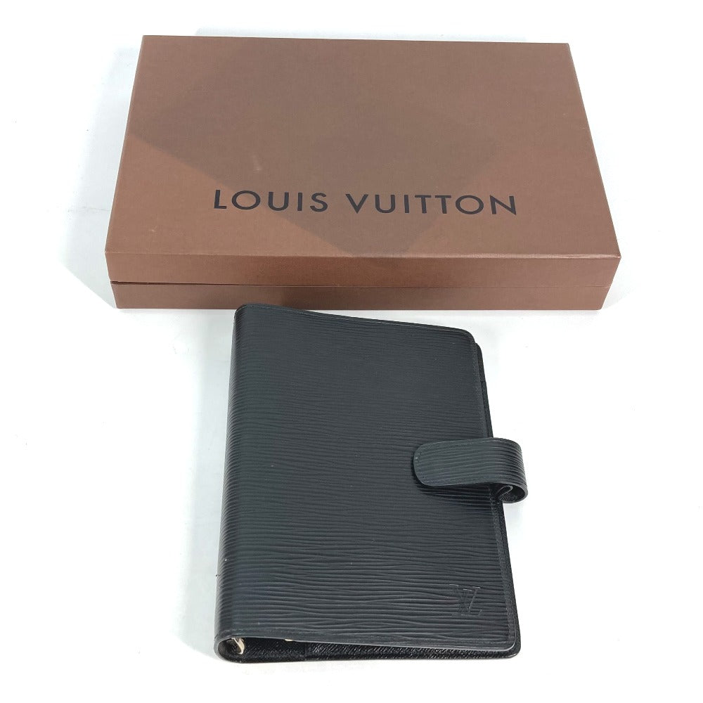 LOUIS VUITTON Notebook cover R20042 Epi Leather black Epi Agenda MM mens Used Authentic