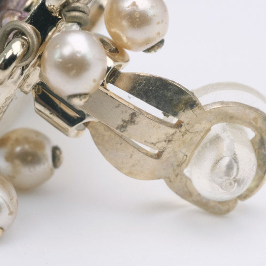 CHANEL Earring Fake pearl gold COCO Mark Women Used Authentic