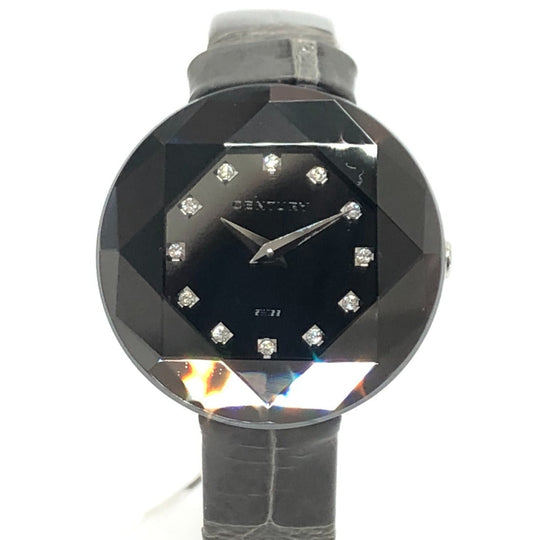 CENTURY Watches Quartz Stainless Steel gray 12P Diamond Time Gem gray dial Women Used Authentic