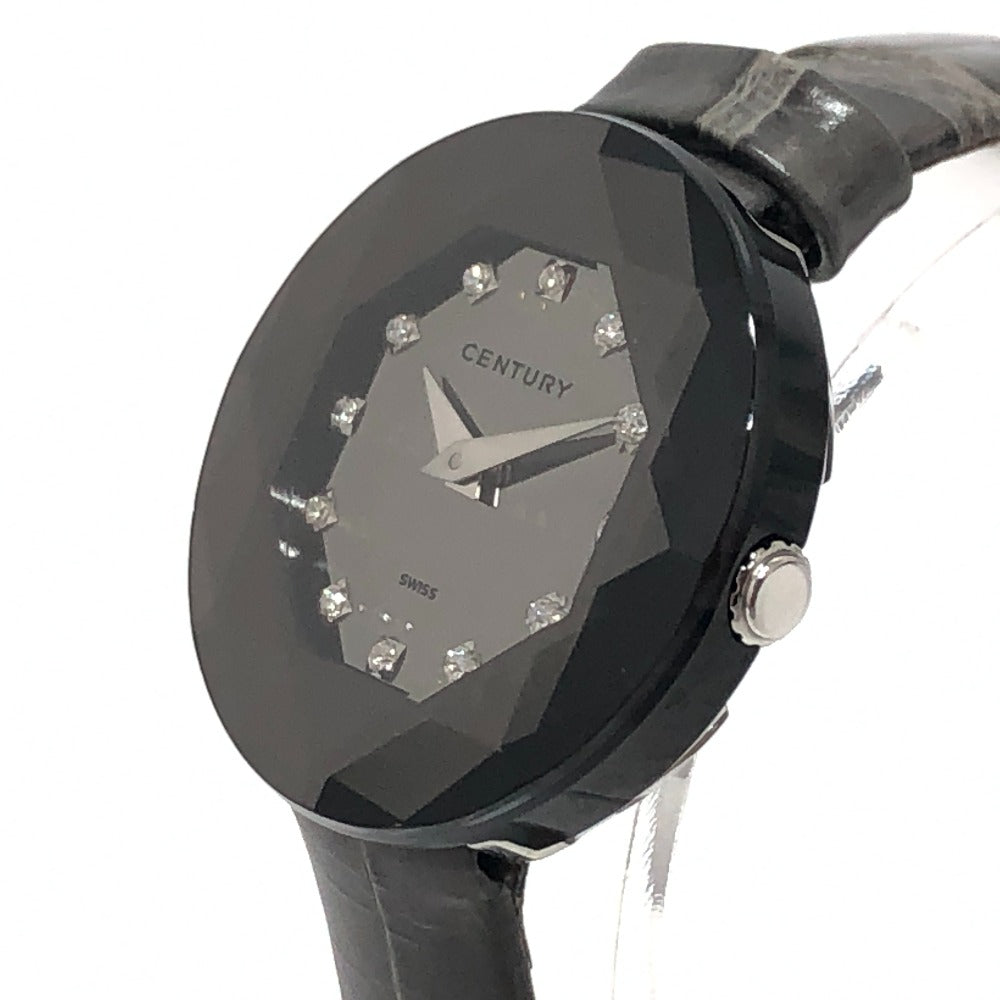 CENTURY Watches Quartz Stainless Steel gray 12P Diamond Time Gem gray dial Women Used Authentic