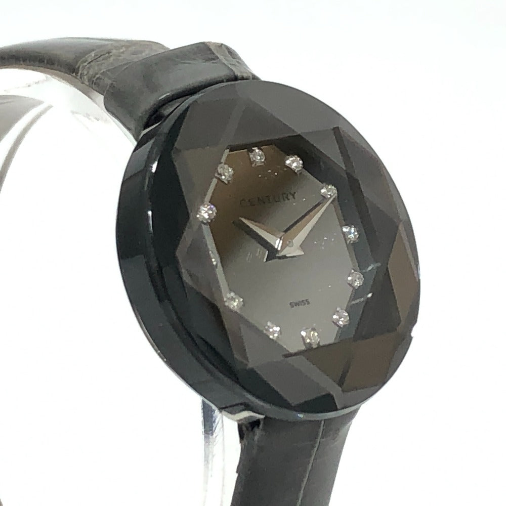 CENTURY Watches Quartz Stainless Steel gray 12P Diamond Time Gem gray dial Women Used Authentic