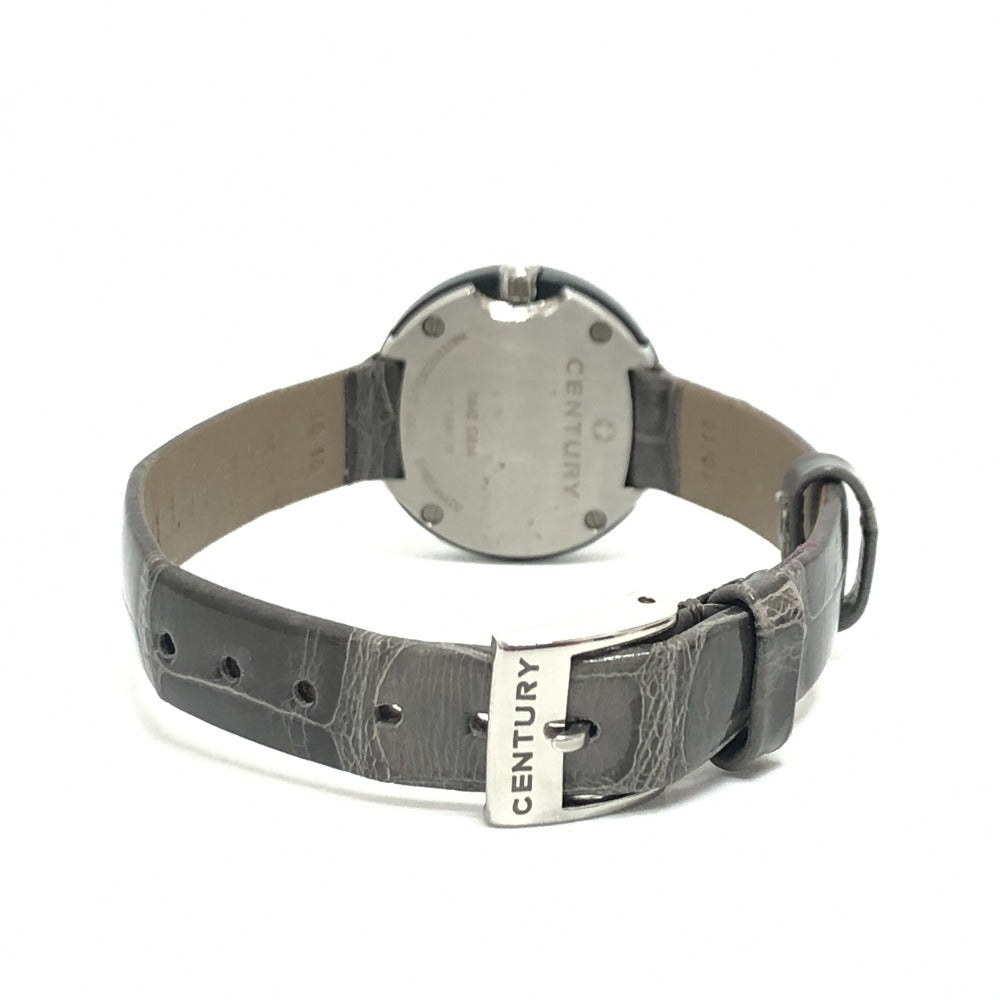 CENTURY Watches Quartz Stainless Steel gray 12P Diamond Time Gem gray dial Women Used Authentic