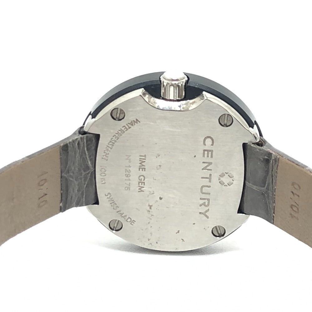 CENTURY Watches Quartz Stainless Steel gray 12P Diamond Time Gem gray dial Women Used Authentic