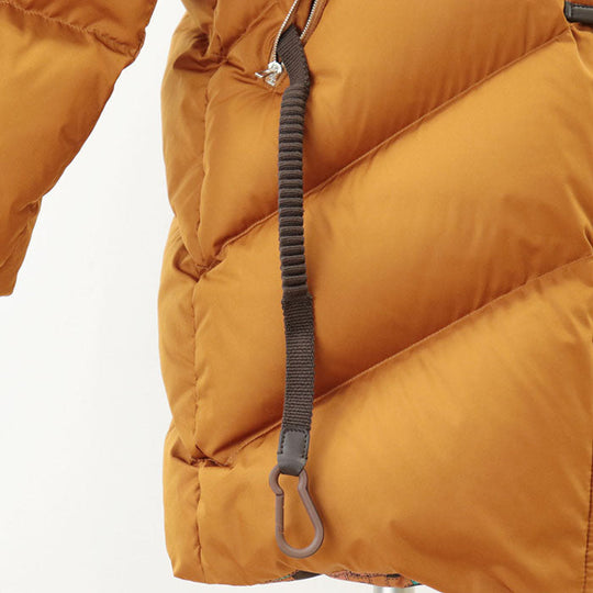 HERMES Down jacket [Outer material] 100% polyester; [Lining] 98% polyester, 2% polyurethane; [Filling] 90% down, 10% feather; [Knitted part] 80% virgin wool Orange Women 36 Used Authentic