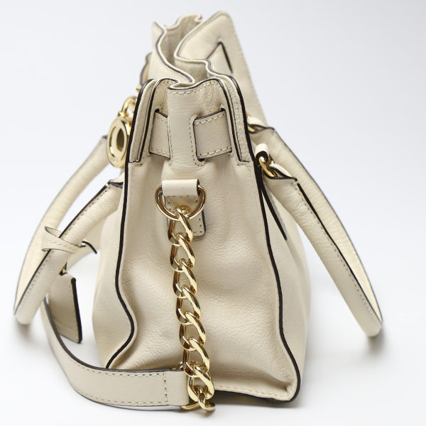 MICHAEL KORS Handbag Calfskin white 2WAY Shoulder Bag leather Women Used Authentic